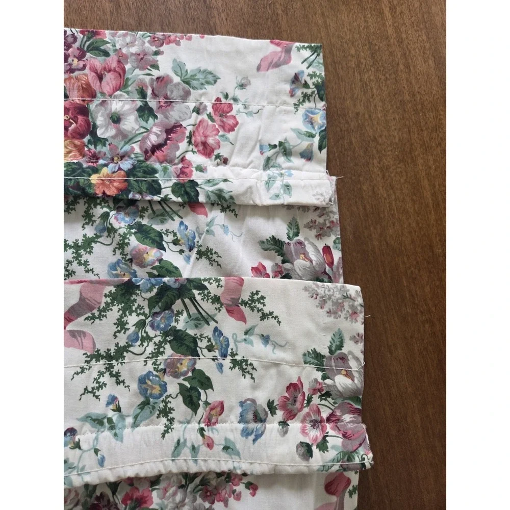 Vtg Croscill English Garden Panels Set Five Piece Curtains Valance Cottagecore